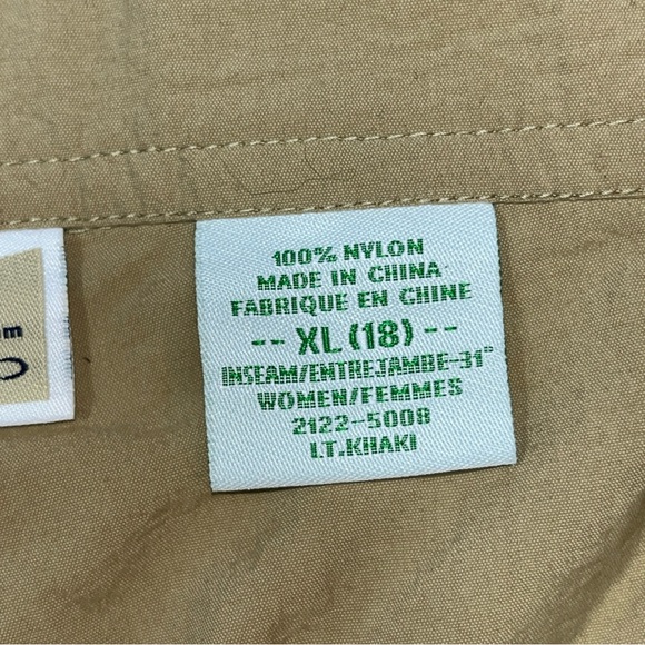 ExOfficio TAN PANTS womens XL 18 Insect Shield Zip Off Leg STRETCHY waist cargo - Picture 4 of 16